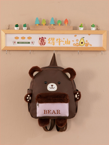 Bērnu skolas mugursoma ar lāča rakstu, liela ietilpība, no Oxford auduma, elpojoša, ļoti viegla, nodilumizturīga, samazina slodzi.