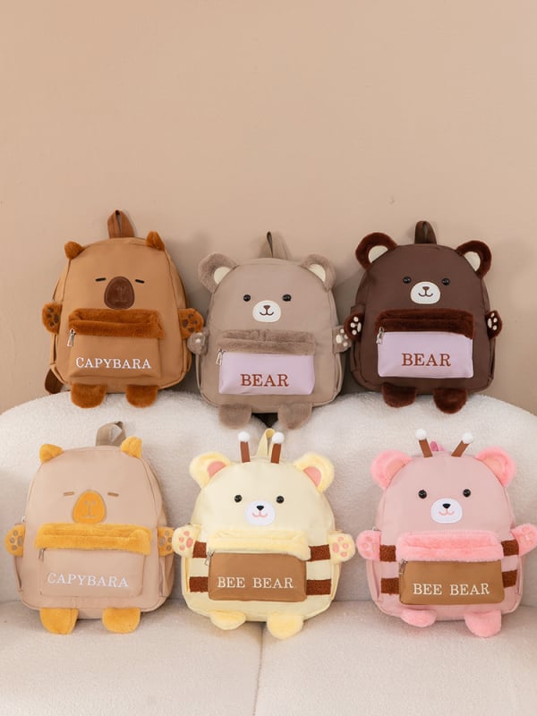 Bērnu skolas mugursoma ar lāča rakstu, liela ietilpība, no Oxford auduma, elpojoša, ļoti viegla, nodilumizturīga, samazina slodzi.