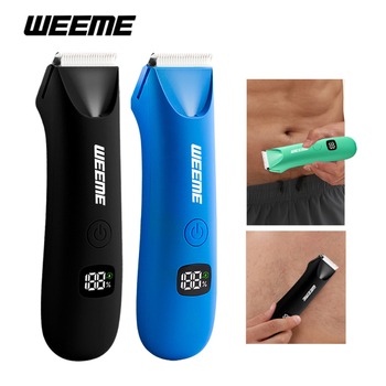 Мъжки тример за интимни зони с безопасна глава, презареждаем, с вградена батерия, керамично острие, миещ се