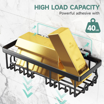 Ράφι αποθήκευσης μπάνιου τοίχου, χωρίς διάτρηση, 6-επίπεδων οργανωτής από χάλυβα άνθρακα για μακιγιάζ και προϊόντα περιποίησης