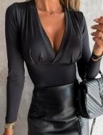 Női pamut overál, ujjatlan, polo gallérral, midi hossz, egyszínű