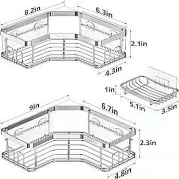 Shengxinju vonios lentyna — nerūdijantis plienas dažyto paviršiaus, 2 sluoksniai, apkrova 10 kg (Nerūdijantis plienas, Dažytas paviršius, 2 sluoksniai, 10 kg)
