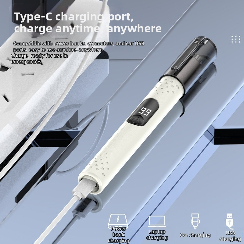 Електрически тример за носни косми с ABS корпус, сменяема глава за водно миене, презареждаем модел, без вградена батерия