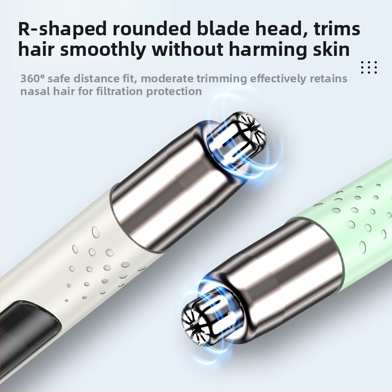 Електрически тример за носни косми с ABS корпус, сменяема глава за водно миене, презареждаем модел, без вградена батерия