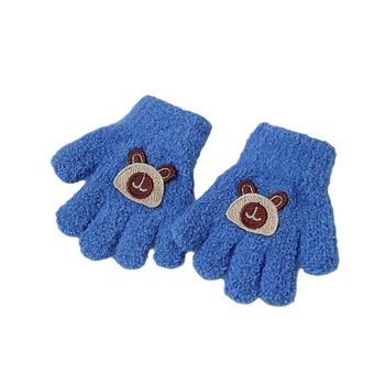 Unisex žieminės pirštinės vaikams 1-3 metų, pūkuotas animacinis raštas, penkių pirštų pirštinės, jacquard mezginys