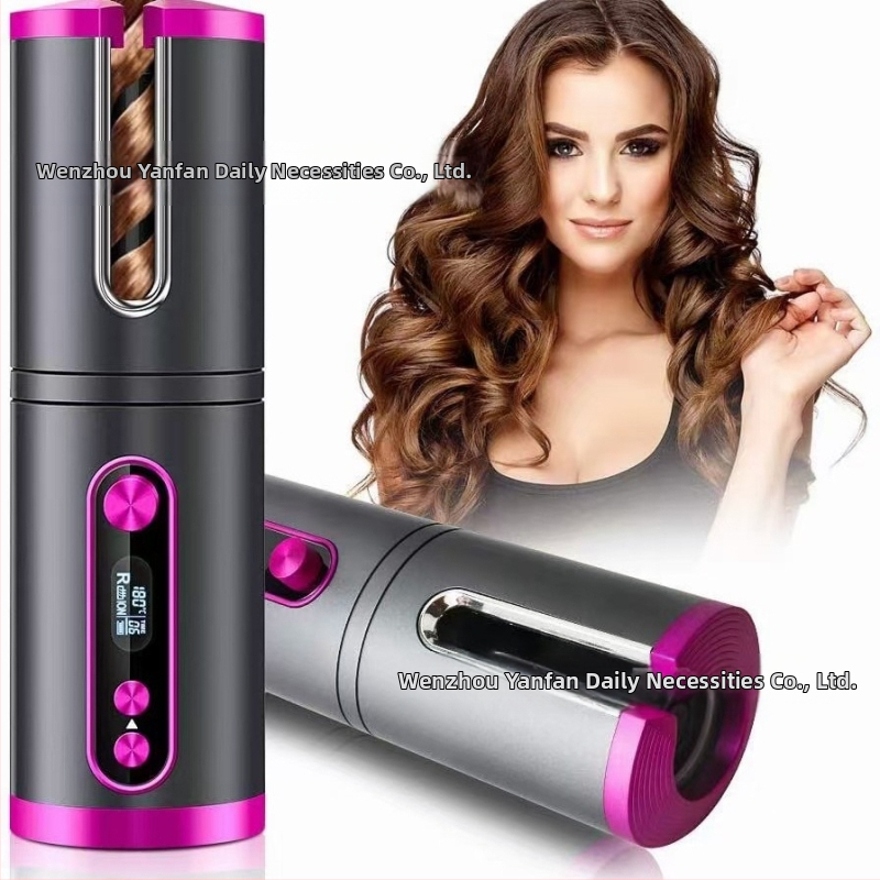 Automatinė plaukų garbanojimo priemonė – belaidė mini sukamasis garbanų prietaisas, 34 W, šildytuvo skersmuo <15 mm, 6 pakopų temperatūros reguliavimas