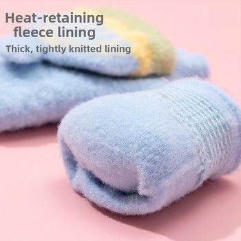 Vaikų žiemos pirštinės, pusiau pirštinės, žakardiniai megztiniai, šiltos, universalios