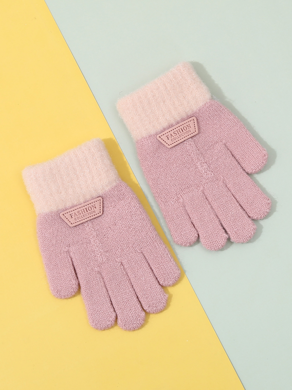 Vaikiškos pirštinės iš alpakos su fliso įdėklu, mezotos penkių pirštų ir su karikatūros dizainu, rudens–žiemos sezonui, šiltos