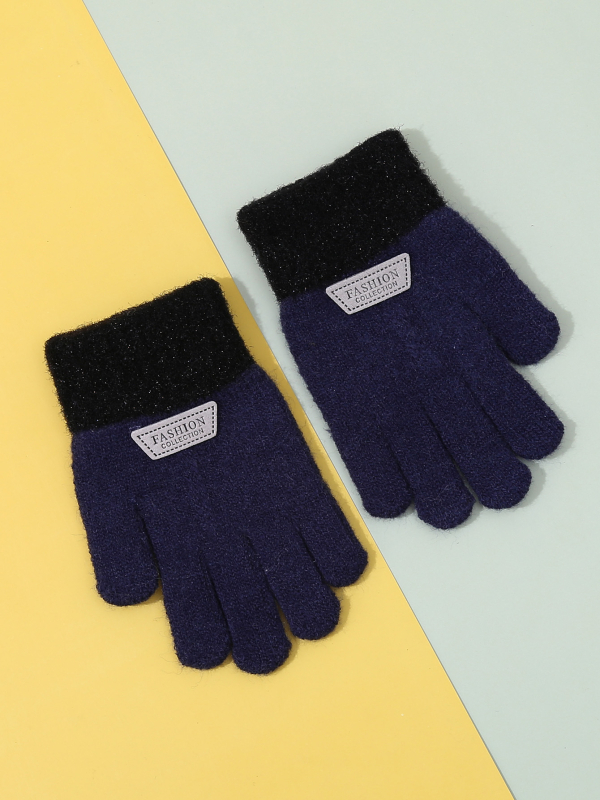 Vaikiškos pirštinės iš alpakos su fliso įdėklu, mezotos penkių pirštų ir su karikatūros dizainu, rudens–žiemos sezonui, šiltos