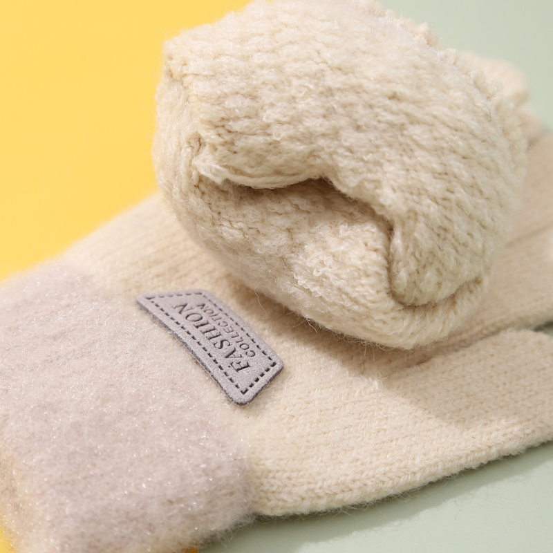 Vaikiškos pirštinės iš alpakos su fliso įdėklu, mezotos penkių pirštų ir su karikatūros dizainu, rudens–žiemos sezonui, šiltos