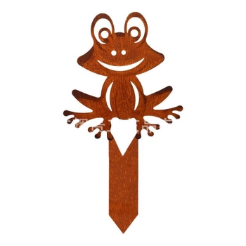 Béka alakú kerti dekoráció, vasból készült, márka 02njhu, alkalmas kertbe, egyedi csomagolású PP zacskóban