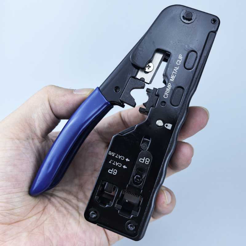 Комплект инструменти за мрежова инсталация със тестер, клещи за мрежов кабел от високоуглеродна стомана, съвместим с 6P/8P