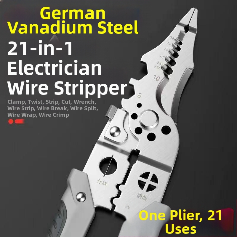 21-in-1 daugiafunkcinės laidų odėlinimo replės – elektrikams, pramoninio lygio įrankis laidų odėlinimui ir krimpavimui
