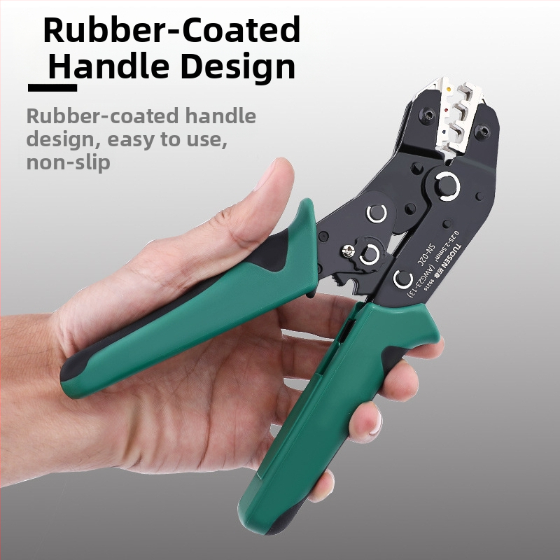 Topson Ръчни клещи за обжим с рачета – тръбен тип за голи терминали, високовъглеродна стомана, тегло 0.38