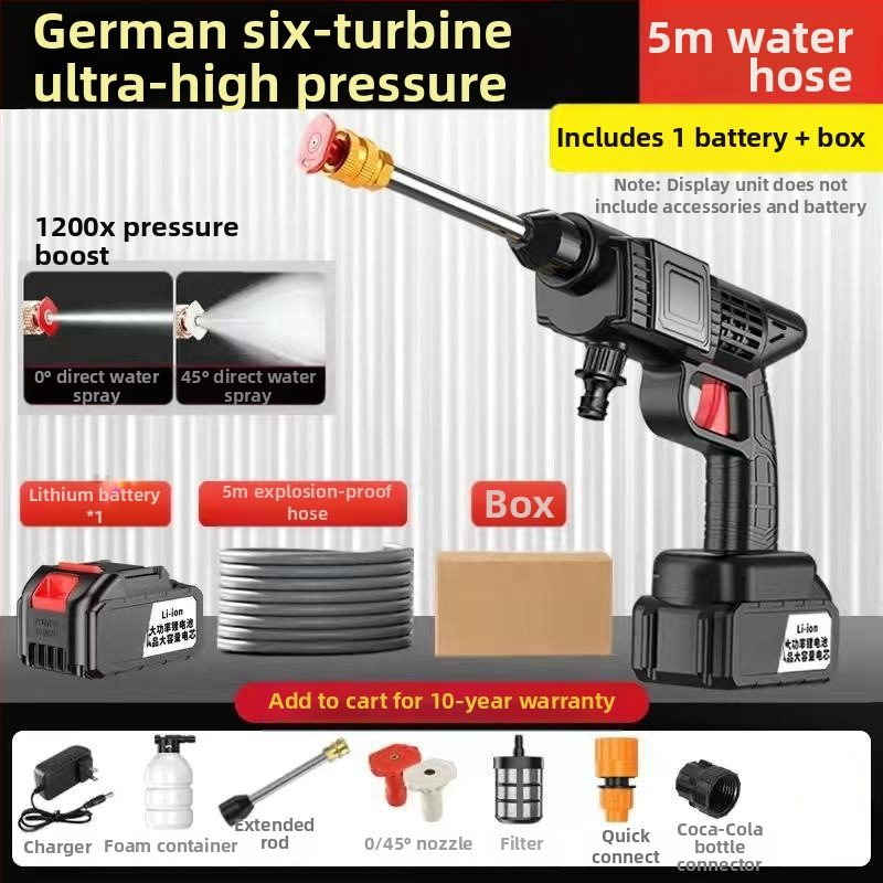 Jinbodi bezvadu automašīnas mazgāšanas sistēma, portatīvs augsta spiediena smidzināšanas iekārta ar litija bateriju, 30 bar, 6 m izsmidzināšanas diapazons, piemērots auto mazgāšanai, augu laistīšanai un pesticīdu izsmidzināšanai
