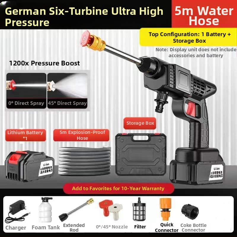 Jinbodi bezvadu automašīnas mazgāšanas sistēma, portatīvs augsta spiediena smidzināšanas iekārta ar litija bateriju, 30 bar, 6 m izsmidzināšanas diapazons, piemērots auto mazgāšanai, augu laistīšanai un pesticīdu izsmidzināšanai