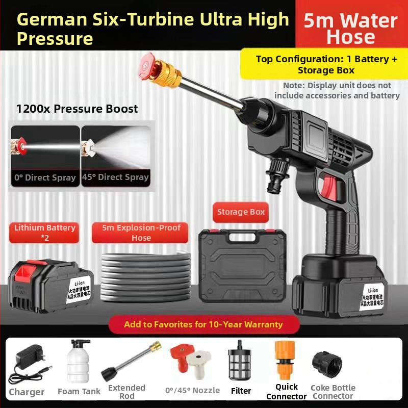 Jinbodi bezvadu automašīnas mazgāšanas sistēma, portatīvs augsta spiediena smidzināšanas iekārta ar litija bateriju, 30 bar, 6 m izsmidzināšanas diapazons, piemērots auto mazgāšanai, augu laistīšanai un pesticīdu izsmidzināšanai