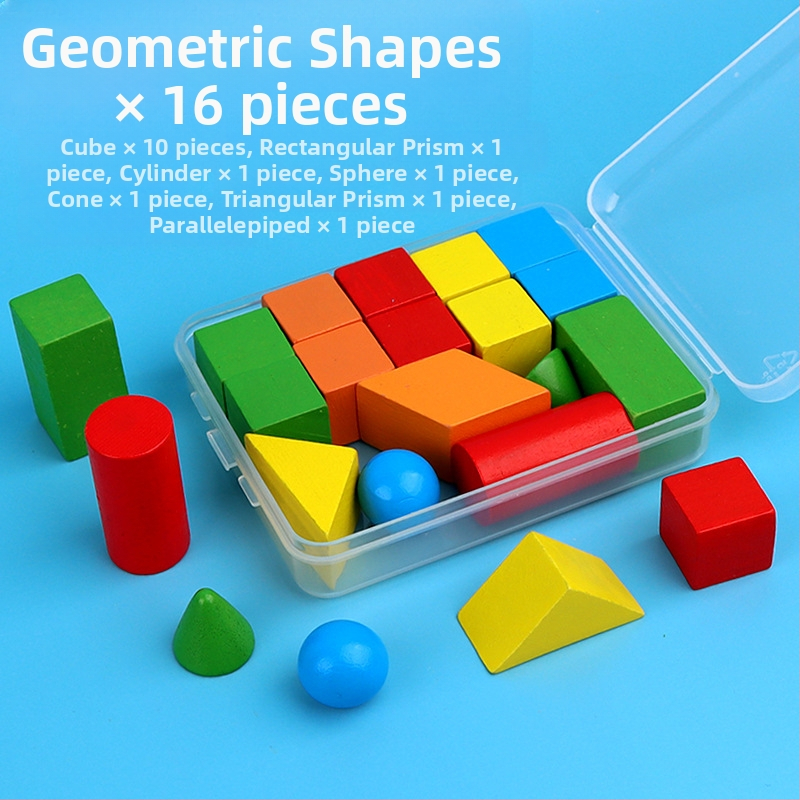 Medinis komplektas geometrijos figūroms skaičiuoti su strypeliais ir diskais – 3D geometrijos modelių rinkinys 7–14 metų vaikams