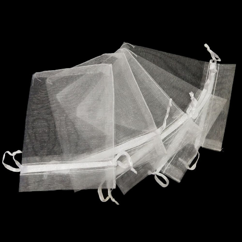 Органза торбички с връзки за коледни подаръци и бижута, 25/50 бр./пакет, тегло 1 g на торбичка, възможна персонализация