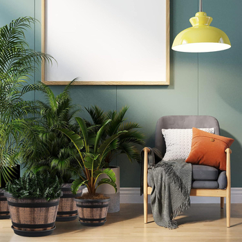 Γλάστρα από πλαστικό με αντίγραφο ξύλινου βαρελιού, για επιδαπέδια χρήση, στυλ country retro.