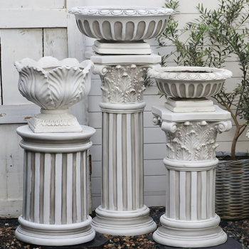 Γλάστρα σε ευρωπαϊκό στυλ με ρωμαϊκή κολώνα, χαραγμένη κατασκευή από οξείδιο του μαγνησίου, ιδανικό δώρο για τον κήπο
