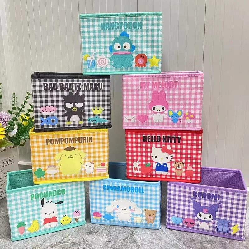 Rajzfilmszerű asztali tároló doboz, összecsukható, PU anyag, kozmetikumok számára, 18 literes kapacitás