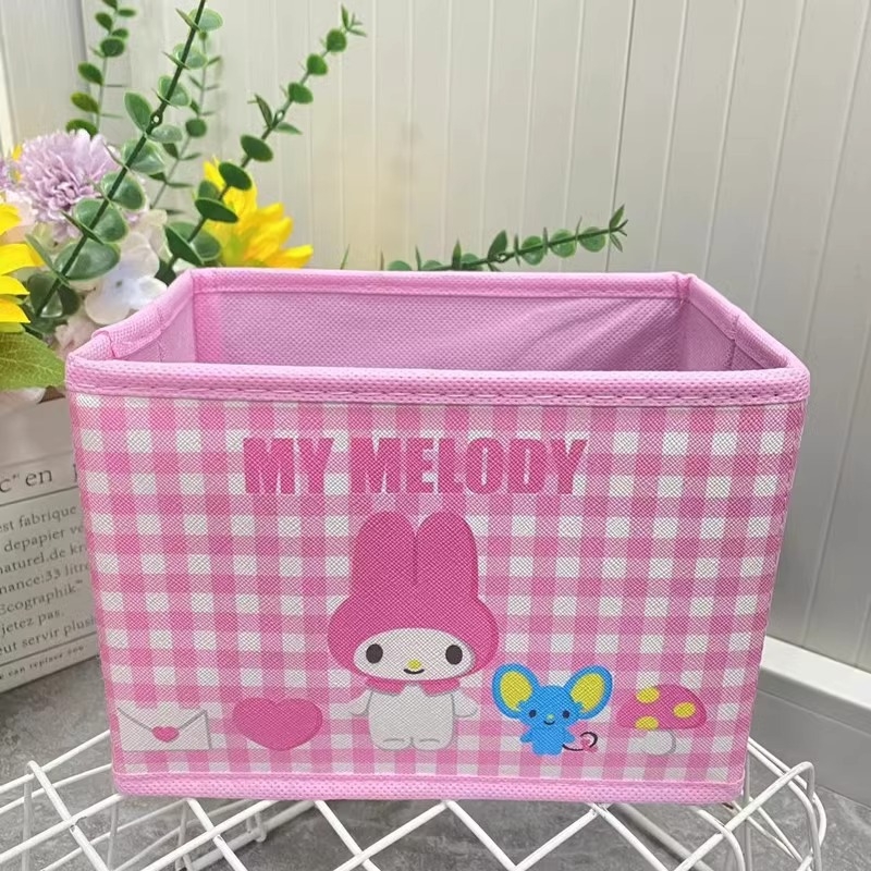 Rajzfilmszerű asztali tároló doboz, összecsukható, PU anyag, kozmetikumok számára, 18 literes kapacitás