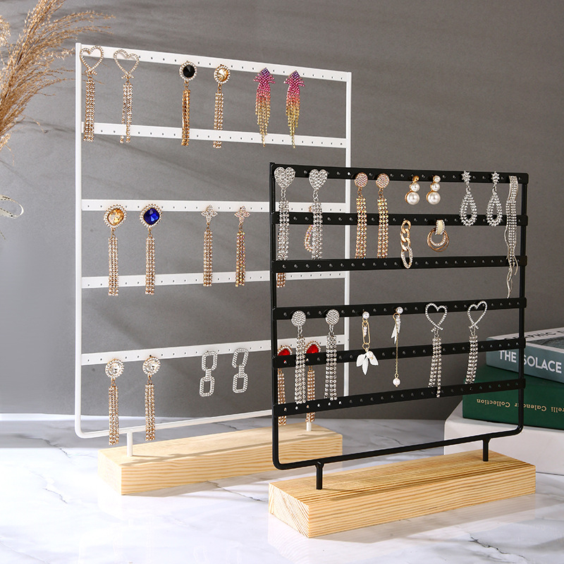 Kettős funkciójú fém ékszer kiállító állvány, kemény-fa héjjal és kovácsoltvas kivitelezéssel (Típus: kettős funkció; Anyag: fém; Héj anyaga: szilárd fa; Kidolgozás: kovácsoltvas; Stílus: fejlett hatás)