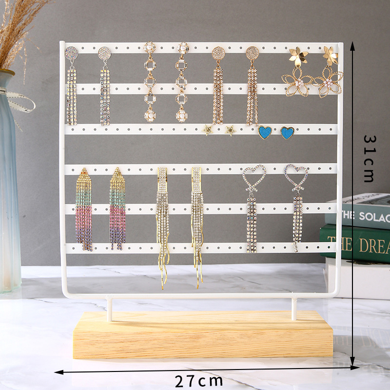 Kettős funkciójú fém ékszer kiállító állvány, kemény-fa héjjal és kovácsoltvas kivitelezéssel (Típus: kettős funkció; Anyag: fém; Héj anyaga: szilárd fa; Kidolgozás: kovácsoltvas; Stílus: fejlett hatás)