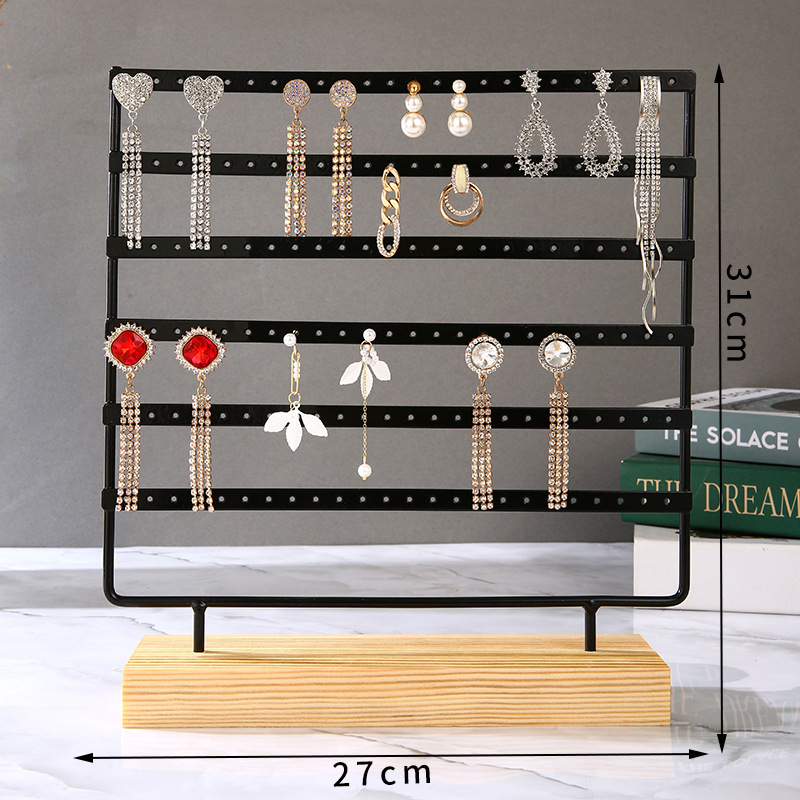 Kettős funkciójú fém ékszer kiállító állvány, kemény-fa héjjal és kovácsoltvas kivitelezéssel (Típus: kettős funkció; Anyag: fém; Héj anyaga: szilárd fa; Kidolgozás: kovácsoltvas; Stílus: fejlett hatás)