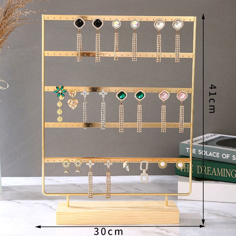 Kettős funkciójú fém ékszer kiállító állvány, kemény-fa héjjal és kovácsoltvas kivitelezéssel (Típus: kettős funkció; Anyag: fém; Héj anyaga: szilárd fa; Kidolgozás: kovácsoltvas; Stílus: fejlett hatás)