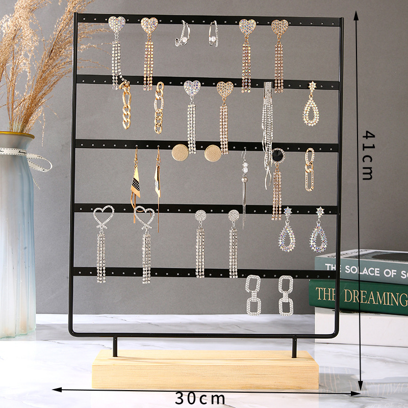 Kettős funkciójú fém ékszer kiállító állvány, kemény-fa héjjal és kovácsoltvas kivitelezéssel (Típus: kettős funkció; Anyag: fém; Héj anyaga: szilárd fa; Kidolgozás: kovácsoltvas; Stílus: fejlett hatás)