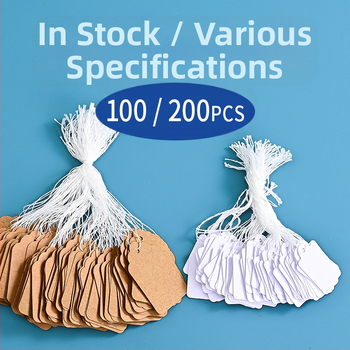 Kraft popieriaus kainų etiketės su virve, ofsetinė spauda, pritaikomos, tinkamos didmeninei prekybai