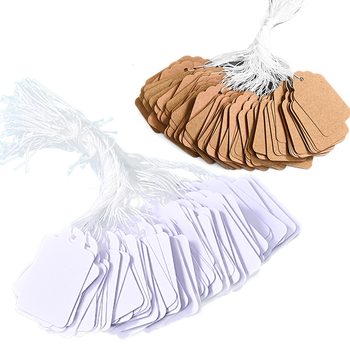 Kraft popieriaus kainų etiketės su virve, ofsetinė spauda, pritaikomos, tinkamos didmeninei prekybai