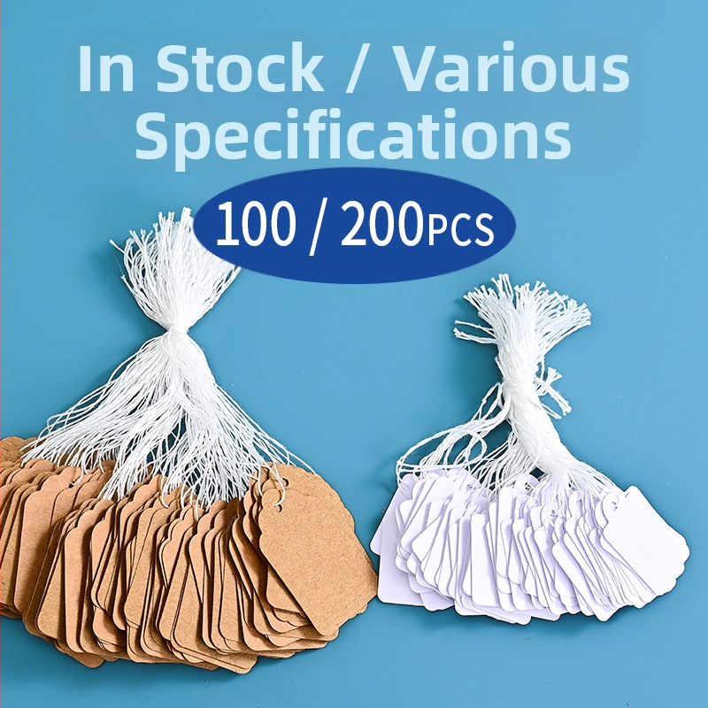 Kraft popieriaus kainų etiketės su virve, ofsetinė spauda, pritaikomos, tinkamos didmeninei prekybai