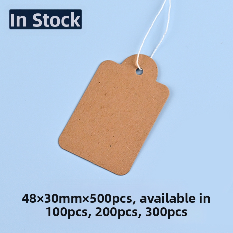 Kraft popieriaus kainų etiketės su virve, ofsetinė spauda, pritaikomos, tinkamos didmeninei prekybai