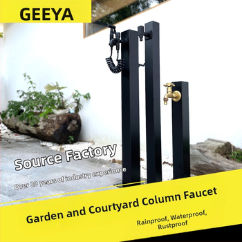 Εξωτερική βρύση σε στήλη από ανοξείδωτο χάλυβα, γρήγορο άνοιγμα, μοντέλο υψηλή κυκλική στήλη, άνοιγμα με κλειδί