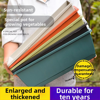 Γλάστρα από ρητίνη, χυτή με έγχυση, διαπνέουσα, ανθεκτική στη διάβρωση, αυτοποτιστική, ορθογώνια γλάστρα μπαλκονιού για επιφάνεια ή δάπεδο