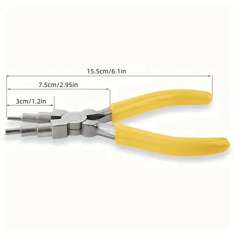 Hat szakaszos ékszerfogó tekeréshez és gyűrűk készítéséhez, rozsdavédett, 45# magas széntartalmú acél, kerek hegyű, DIY ékszerekhez, 0.18 kg