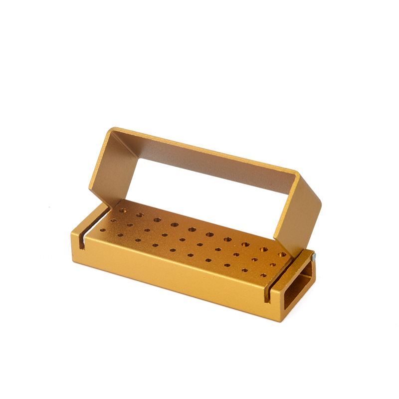 Fém fogászati eszközök fertőtlenítő doboza 30 lyukkal, nyitott tároló kialakítással