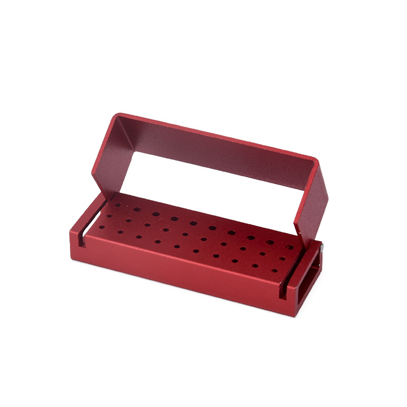 Fém fogászati eszközök fertőtlenítő doboza 30 lyukkal, nyitott tároló kialakítással