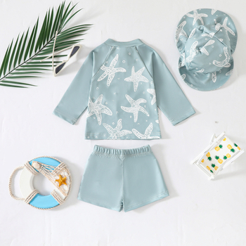 Βρεφικό ολόσωμο σετ με καπέλο – unisex, ελαστικό ύφασμα 100% σπάντεξ, κατάλληλο για κολύμβηση και βάδισμα σε ρηχά