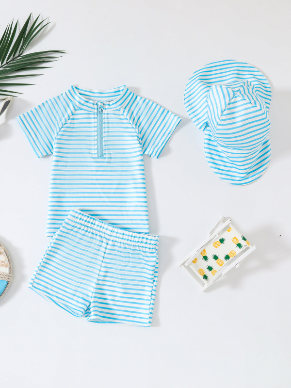 Бебешки гащеризон със шапка – унисекс, еластичен плат със 100% спандекс, подходящ за плуване и водни игри