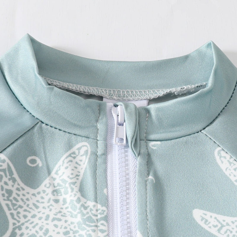 Бебешки гащеризон със шапка – унисекс, еластичен плат със 100% спандекс, подходящ за плуване и водни игри