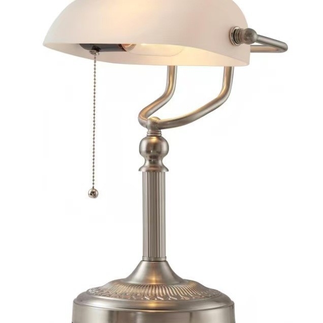 Fémvázas asztali lámpa, modell QS099, Quan si, retro Kínai Köztársaság stílusú, irodai és tanulási célra, feszültség legfeljebb 36V