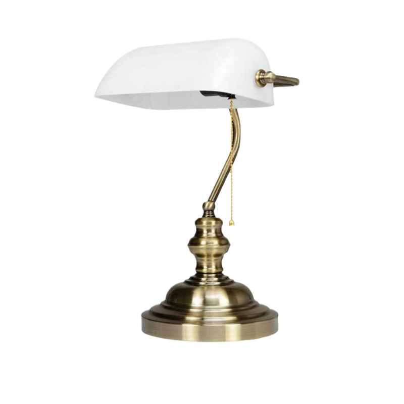 Fémvázas asztali lámpa, modell QS099, Quan si, retro Kínai Köztársaság stílusú, irodai és tanulási célra, feszültség legfeljebb 36V