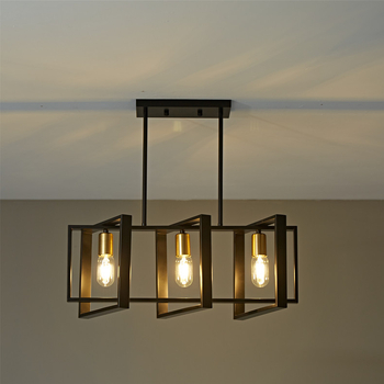 Ξύλινο πολυέλαιο με σιδερένιο σώμα, LED φως, 220V, πολλαπλών κεφαλών, κάλυψη 15–30㎡