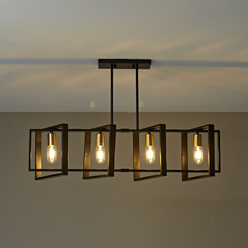 Ξύλινο πολυέλαιο με σιδερένιο σώμα, LED φως, 220V, πολλαπλών κεφαλών, κάλυψη 15–30㎡