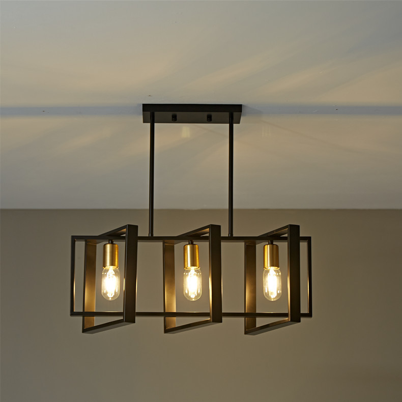 Ξύλινο πολυέλαιο με σιδερένιο σώμα, LED φως, 220V, πολλαπλών κεφαλών, κάλυψη 15–30㎡