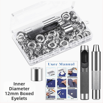 Σετ eyelet buckles από ορείχαλκο, 100 τεμάχια με τριμελές σετ εργαλείων, κατάλληλο για παλτά, τζιν, παπούτσια, σκηνές